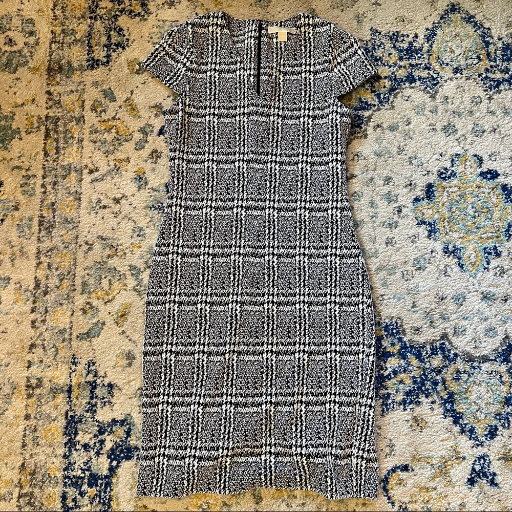 Michael Kors Black and White Houndstooth Dress